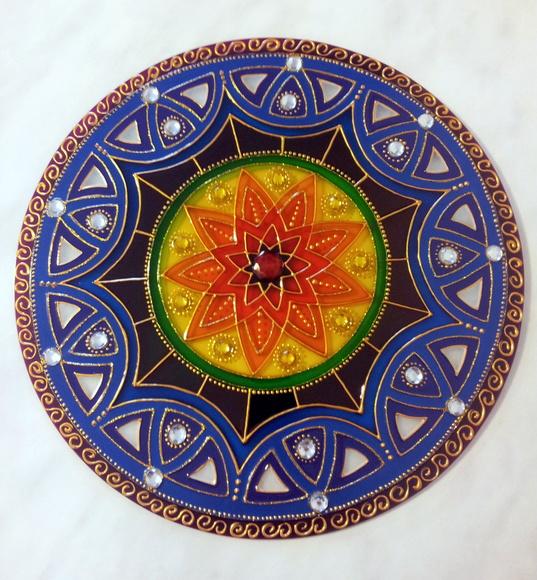 Mandala 7 Cores Vidro 50cm