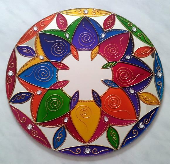 Mandala 8 Cores 30cm Espelho