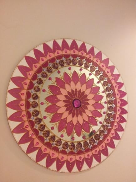Mandala Amor em Acrílico Espelhado de 60cm