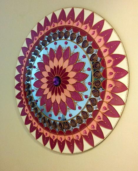 Mandala Amor em Acrílico Espelhado de 60cm