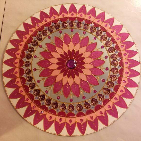 Mandala Amor em Acrílico Espelhado de 60cm