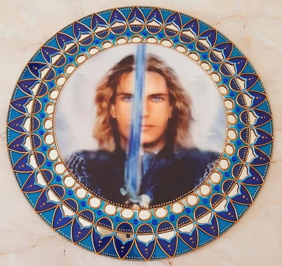 Mandala Arcanjo Miguel em Espelho de 30cm