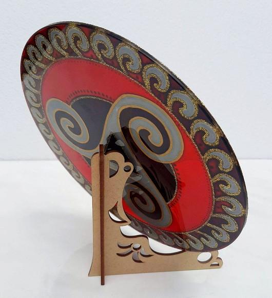 Mandala Celta Triskle em Vidro 20cm