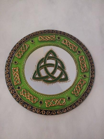Mandala Celta Triquetra Espelho 20cm