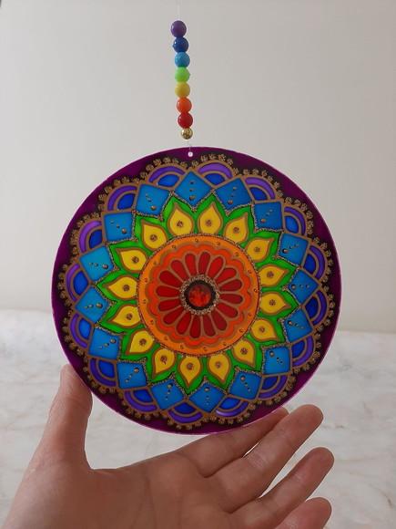 Mandala Colorida Acrílico 15cm Dia das Mães