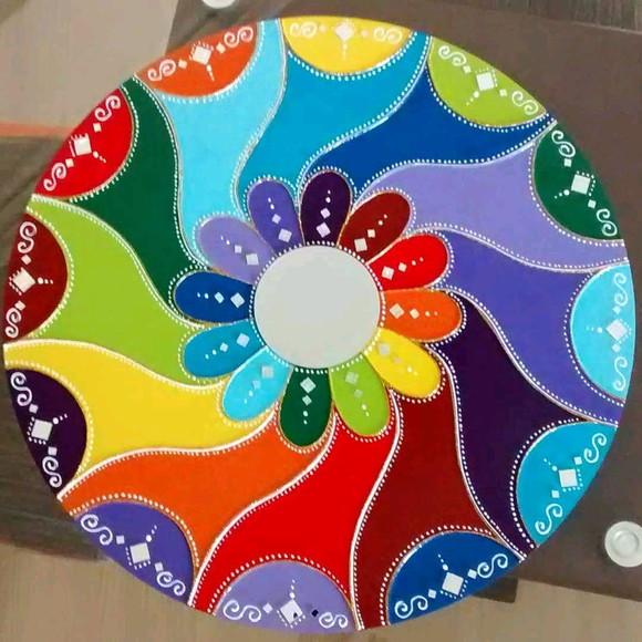 Mandala Colorida em mdf 50cm