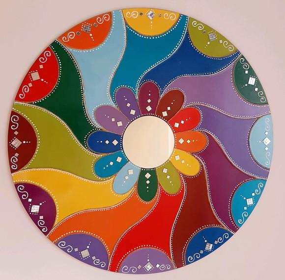 Mandala Colorida em mdf 50cm