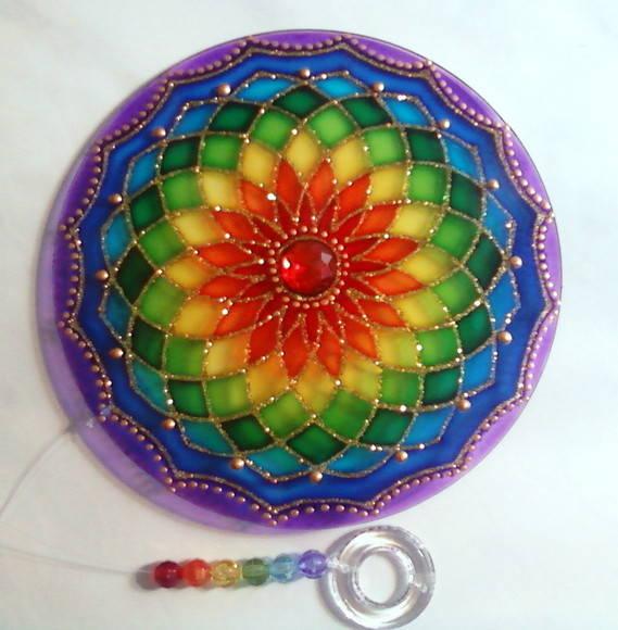 Mandala Cores do Arco Íris 15cm