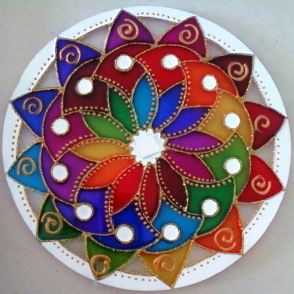 Mandala Dança das Cores 15cm