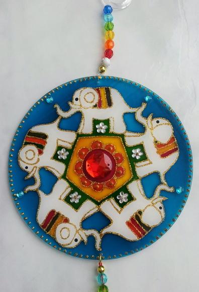 Mandala de Elefantes Acrílico 15cm
