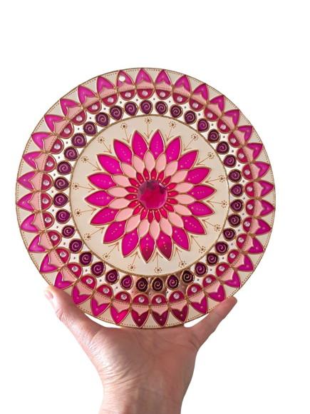 Mandala Decorativa Amor 25cm Rosa e Pink