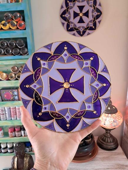 Mandala Decorativa Cruz de Malta Saint Germain 20cm