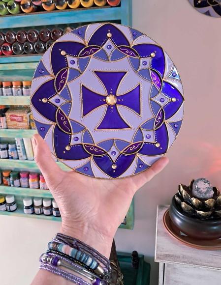 Mandala Decorativa Cruz de Malta Saint Germain 20cm