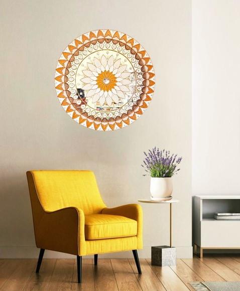 Mandala Decorativa Ouro em Espelho de 50cm
