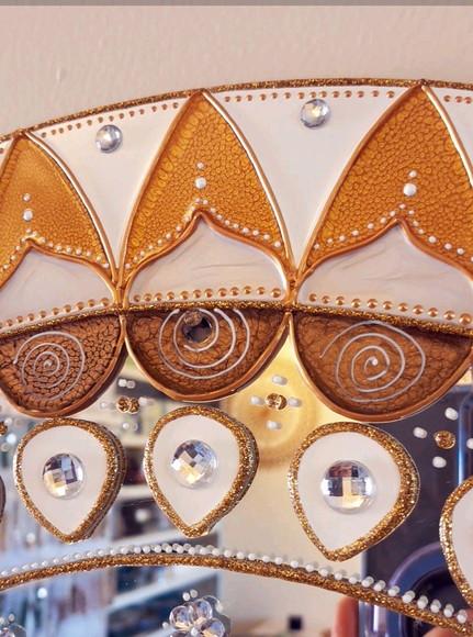 Mandala Decorativa Ouro em Espelho de 50cm