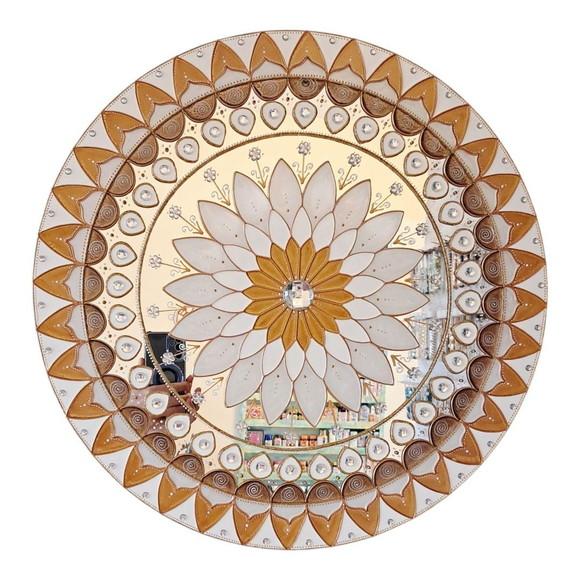 Mandala Decorativa Ouro em Espelho de 50cm