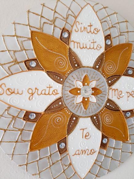 Mandala Decorativa Quadro Ho'oponopono 20cm