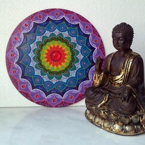 Mandala Desabrochar do Ser em MDF de 35cm