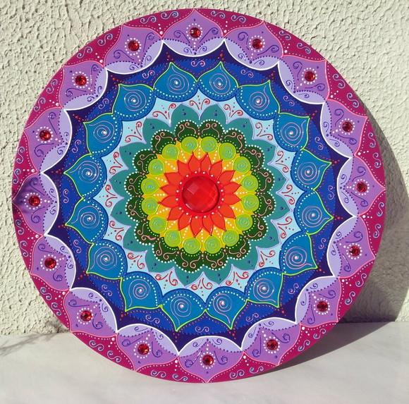 Mandala Desabrochar do Ser em MDF de 35cm