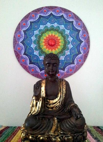 Mandala Desabrochar do Ser em MDF de 35cm