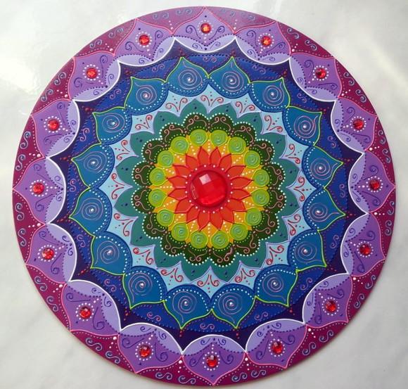 Mandala Desabrochar do Ser em MDF de 35cm