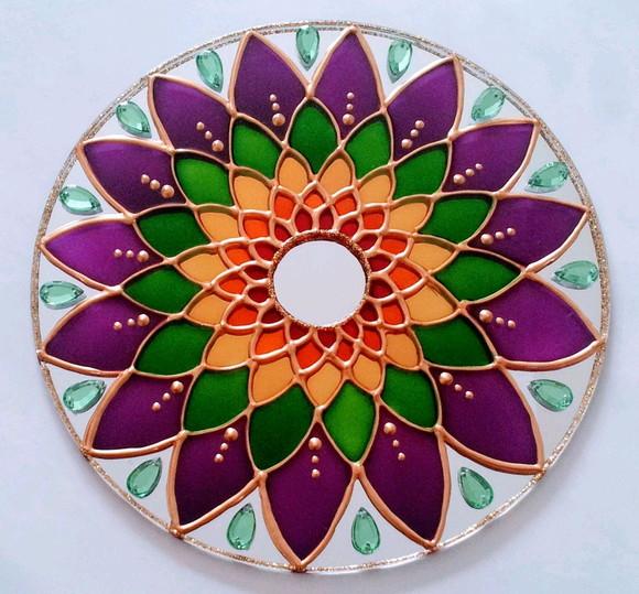 Mandala Espelho Flor de 20cm