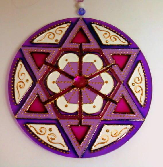 Mandala Estrela Violeta 15cm