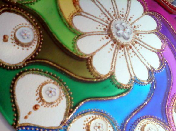 Mandala Felicidade em Espelho de 25cm