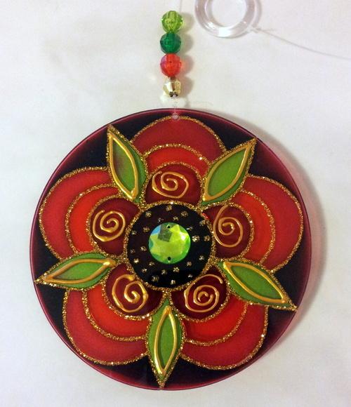 Mandala Flor Vermelha 10cm