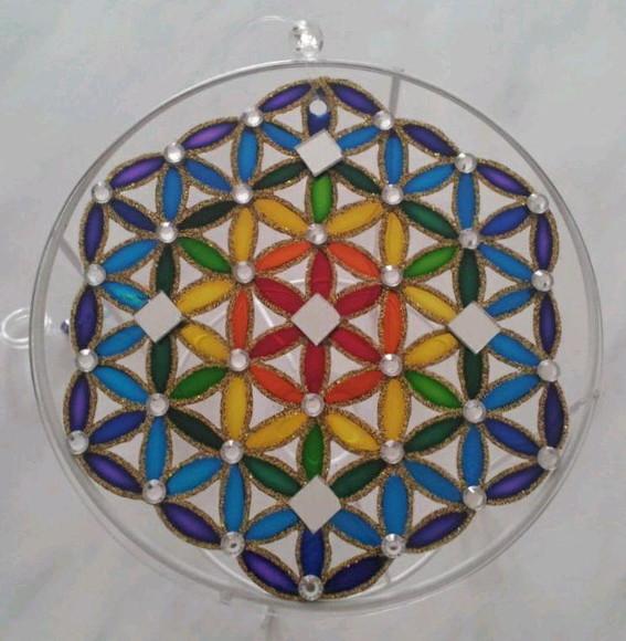 Mandala Flor da Vida Geometria Sagrada 15cm
