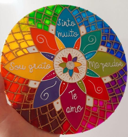 Mandala Ho'oponopono Colorida 20cm de Parede