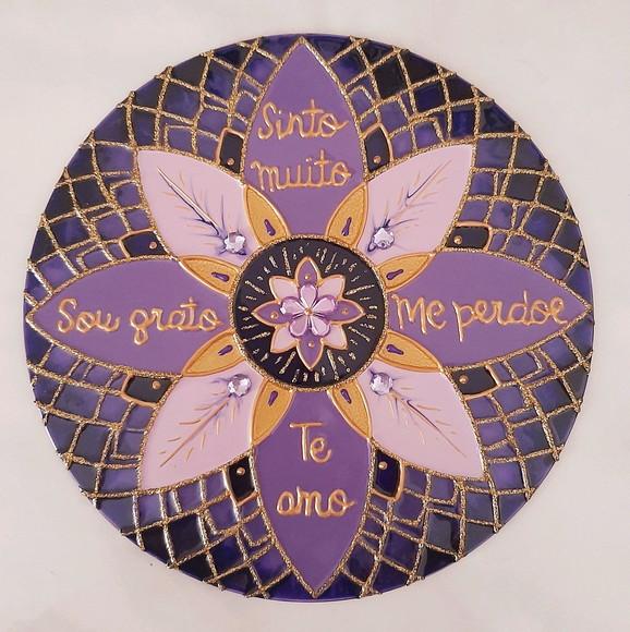 Mandala Ho'oponopono 20cm Vidro
