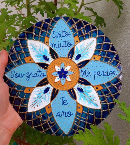 Mandala Ho'oponopono Azul 20cm de Parede