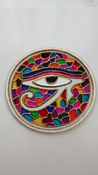 Mandala Olho de Hórus em Espelho de 12cm