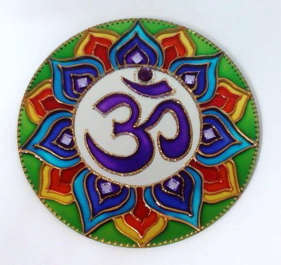 Mandala Om 7 Chamas 15cm