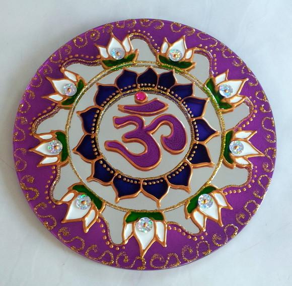 Mandala Om Flor de Lótus com Lilás 50cm