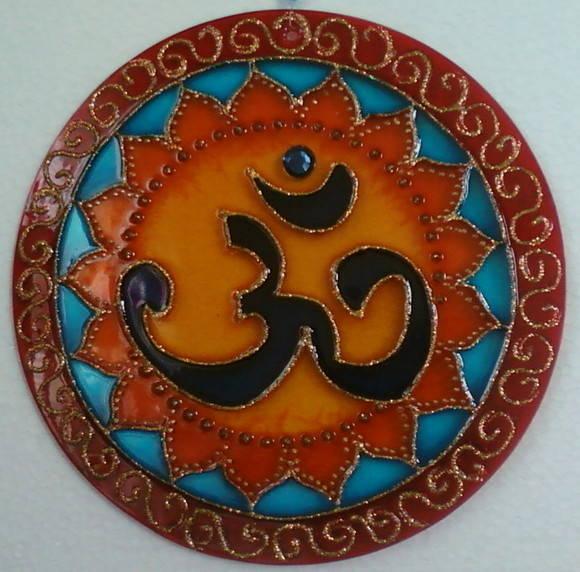 Mandala Om Vidro 20cm