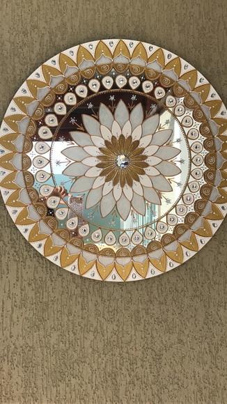 Mandala Ouro em Acrílico Espelhado de 60cm