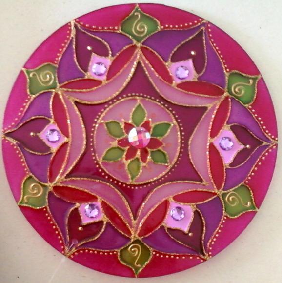 Mandala Pink Rosa e Violeta 12cm
