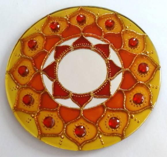 Mandala Prosperidade em Espelho de 15cm