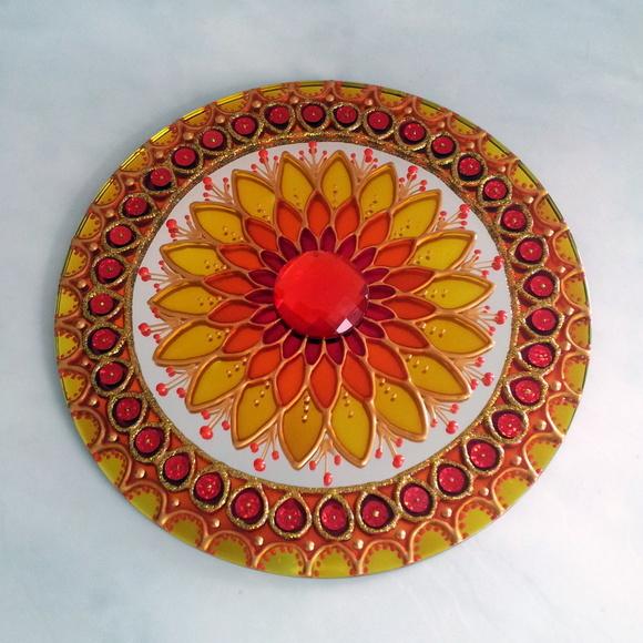 Mandala Prosperidade em Espelho de 20cm