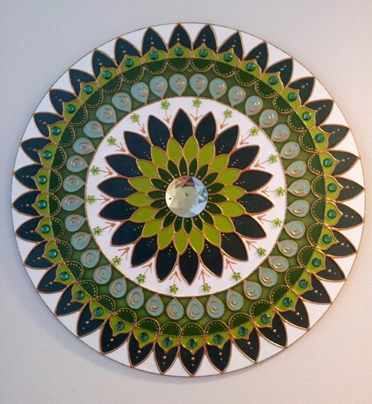 Mandala Saúde e Cura em Vidro de 40cm