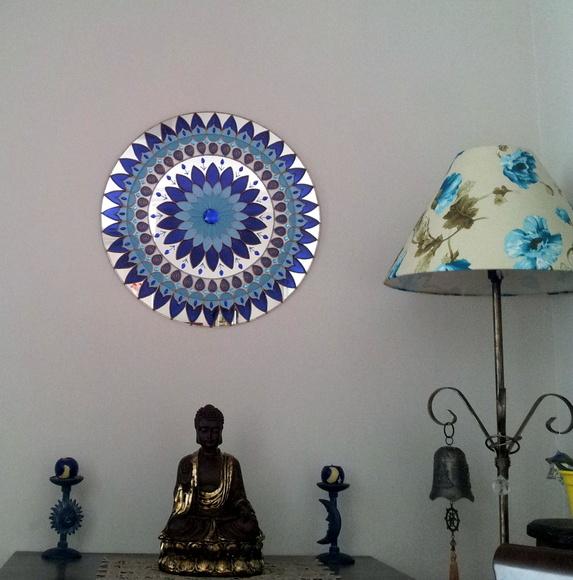 Mandala Serenidade em Espelho de 50cm (borda Espelhada)