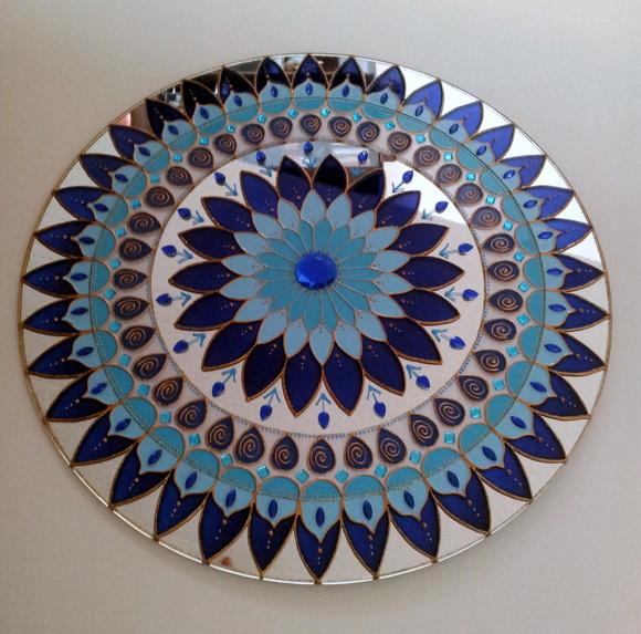 Mandala Serenidade em Espelho de 50cm (borda Espelhada)
