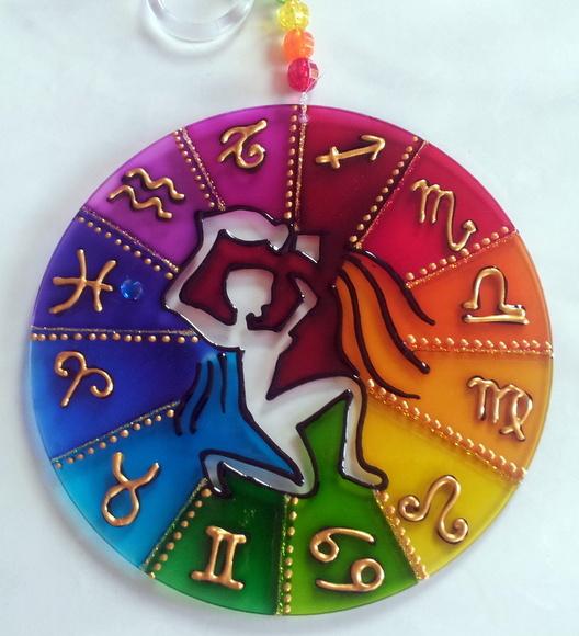 Mandala Signo de Aquário 12cm