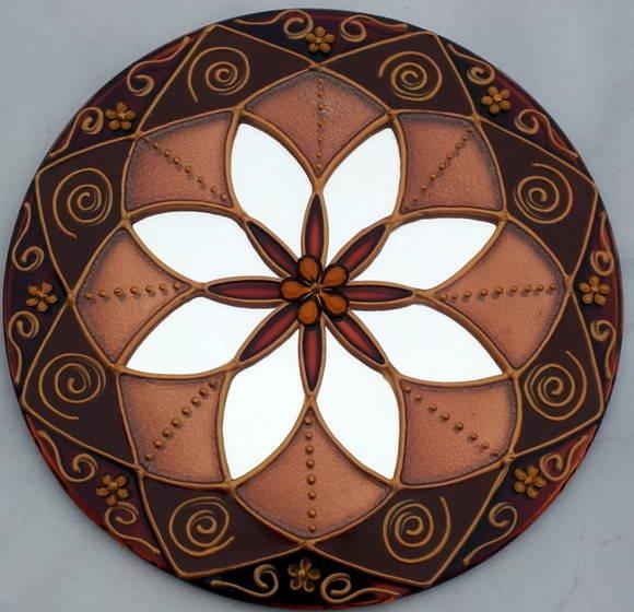 Mandala Terra em Espelho de 15cm