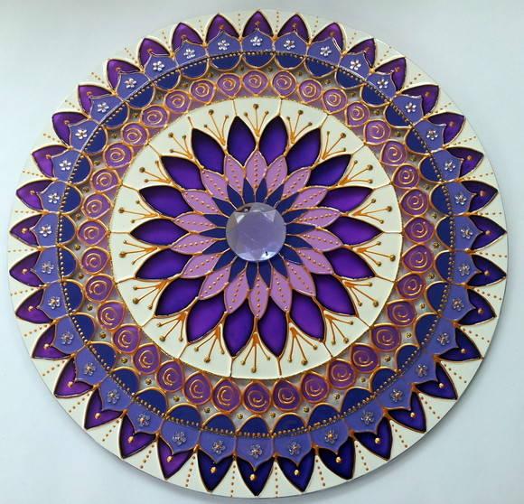 Mandala Transmutação em Vidro de 25cm