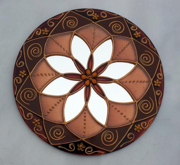 Mandala Terra em Espelho de 30cm