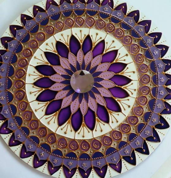 Mandala Transmutação em Vidro de 25cm