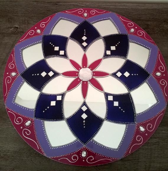 Mandala Violeta e Pink Espelho de 40cm